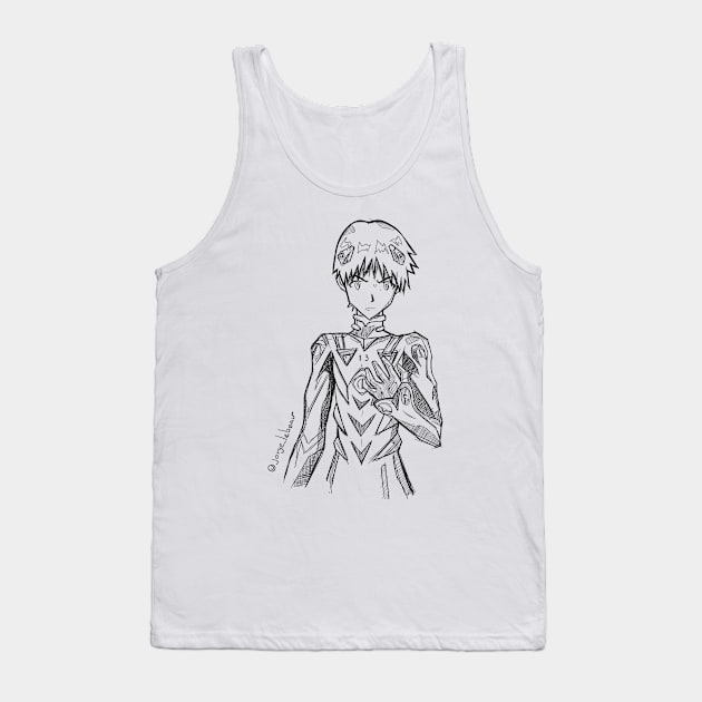 shinji akari in evangelion ecopop art Tank Top by jorge_lebeau